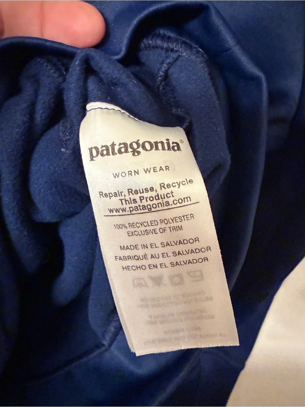 Patagonia Men's Navy Fitz Roy Trout PolyCycle Full-Zip Hoody Size Medium